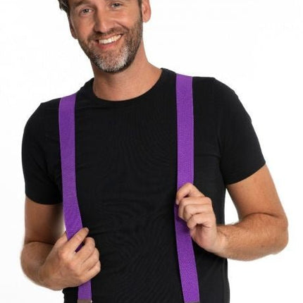 Paarse Bretels van Partychimp koop je bij Partywinkel