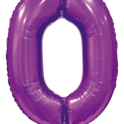 Paarse Cijfer Ballon 0 Jaar Glans 86cm van WeFiesta koop je bij Partywinkel