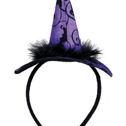 Paarse Halloween Haarband Heksen Hoed van Fiestas Guirca koop je bij Partywinkel