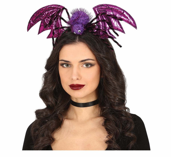 Paarse Halloween Haarband Vleermuis van Fiestas Guirca koop je bij Partywinkel