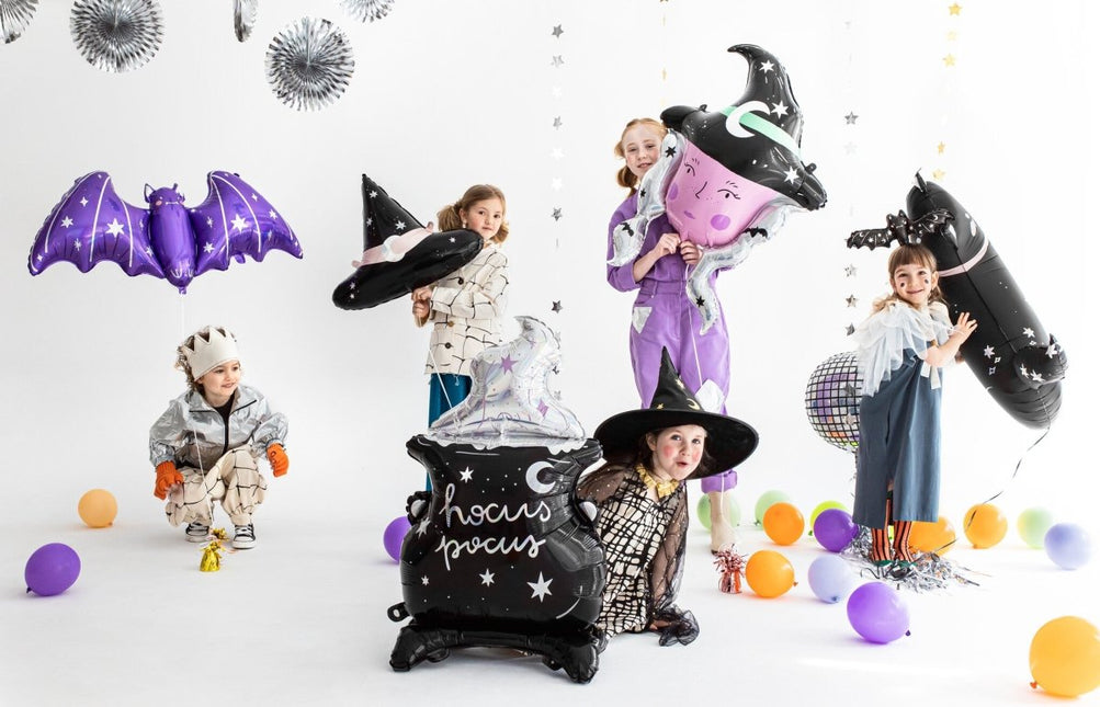 Paarse Halloween Helium Ballon Vleermuis Leeg 51cm van Partydeco koop je bij Partywinkel