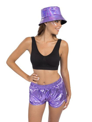 Paarse Metallic Short Dames van CHAKS koop je bij Partywinkel