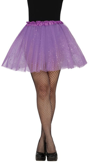 Paarse Tutu Dames Glitter 40cm van Fiestas Guirca koop je bij Partywinkel