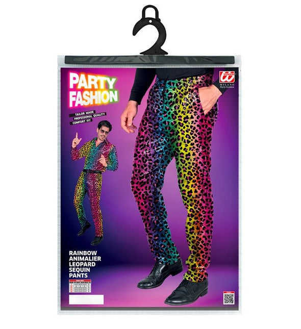 PAILLETTEN BROEK REGENBOOG LUIPAARD van Widmann koop je bij Partywinkel