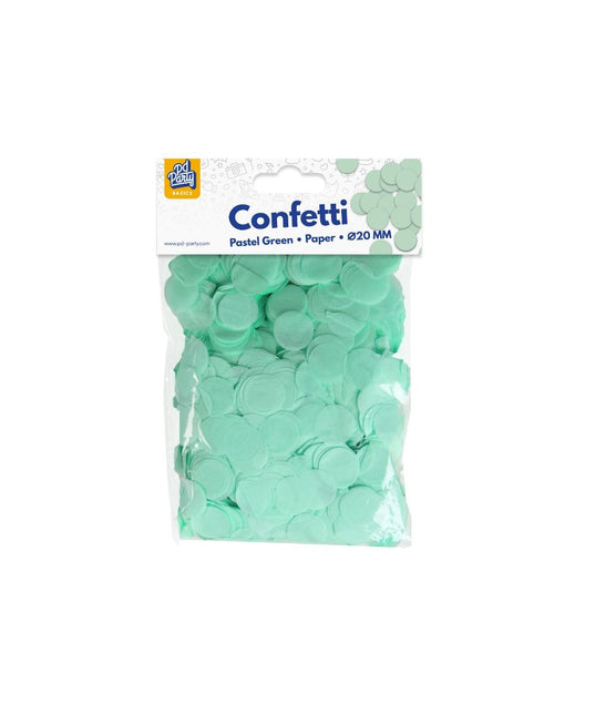 Papierowe konfetti - pastelowa zieleń