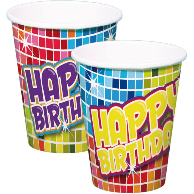Papieren Bekers - Birthday Blocks 250 ml - 6 stuks van Folat koop je bij Partywinkel