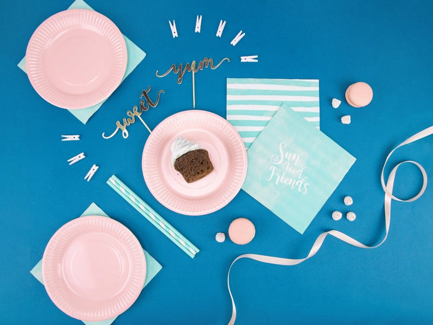 Papieren Rietjes Blauw 19,5cm 10st van Partydeco koop je bij Partywinkel