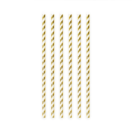 Papieren Rietjes Goud Gestreept 19,7cm 20st van WeFiesta koop je bij Partywinkel