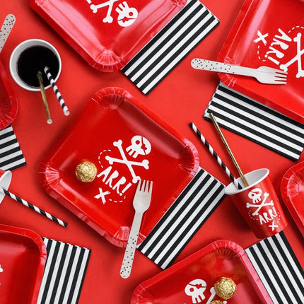 Papieren Rietjes Zwart Wit 19,5cm 10st van Partydeco koop je bij Partywinkel