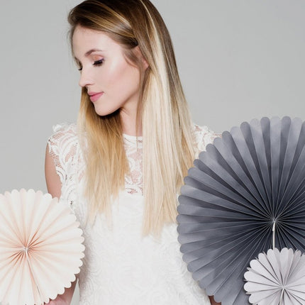 Papieren Waaiers Gekleurde Set 14 - 38cm 3 delig van Partydeco koop je bij Partywinkel