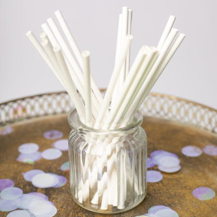 Papieren Witte Rietjes 19,7cm 20st van WeFiesta koop je bij Partywinkel