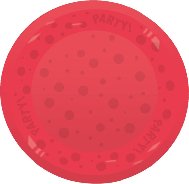 Party Bord Rood Semi Transparant 21cm van Procos koop je bij Partywinkel