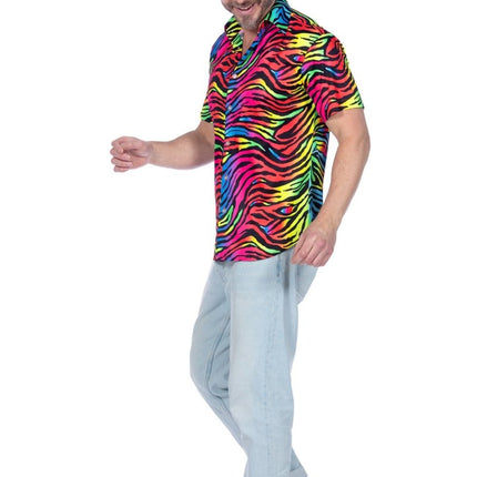 Party shirt zebra neon - Partywinkel - 8720059076741