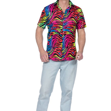 Party shirt zebra neon - Partywinkel - 8720059076741
