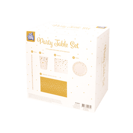 Party Tafelset Goud Wit 41 delig van Paper Dreams koop je bij Partywinkel