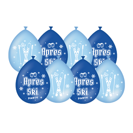 Niebieskie balony Apres Ski 30cm 8szt