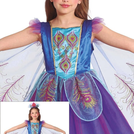 Pauw Kostuum Blauw Paars Meisje - Partywinkel - 8434077785287