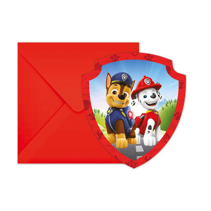 Paw Patrol Uitnodigingen 11cm 6st van Procos koop je bij Partywinkel