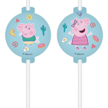 Peppa Pig Papieren Rietjes 4st van Procos koop je bij Partywinkel