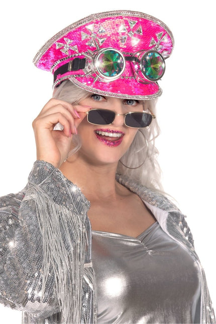 Pet Burning Man goggles neon - pink - Partywinkel - 8720059074532