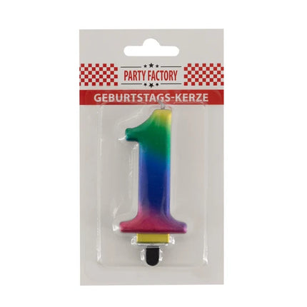 Świeczka „Tęcza” na 1 rok, 8 cm
