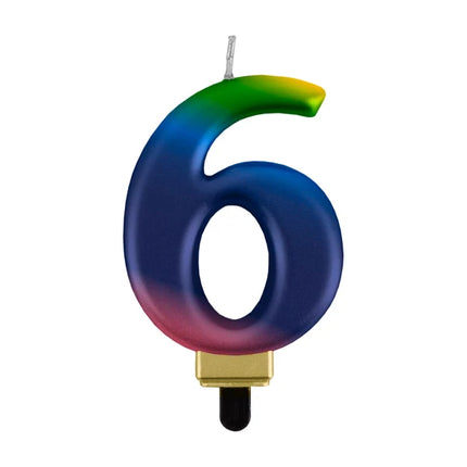 Świeczka „Tęcza” na 6 lat, 8 cm