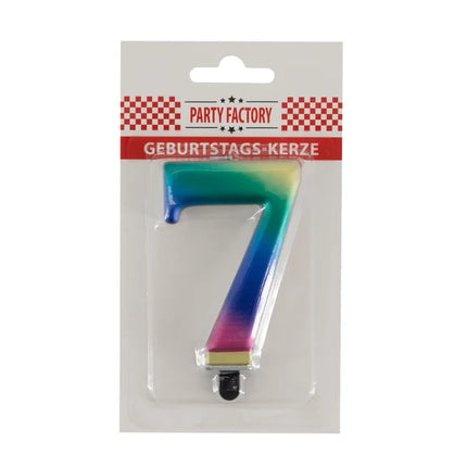 Świeczka „Tęcza” – 7 lat, 8 cm