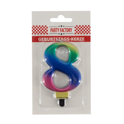 Świeczka „Tęcza” – 8 lat, 8 cm