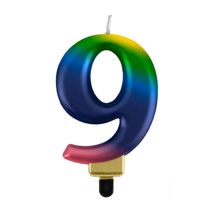 Świeczka „Tęcza” 9 lat, 8 cm