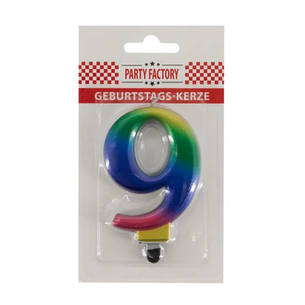 Świeczka „Tęcza” 9 lat, 8 cm