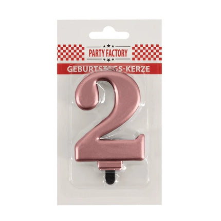 Świeczka „2 lata” w kolorze różowego złota