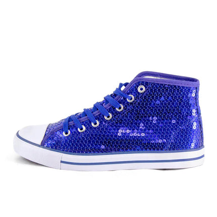 Niebieskie buty z brokatem