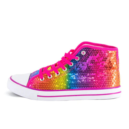 Kolorowe buty z brokatem