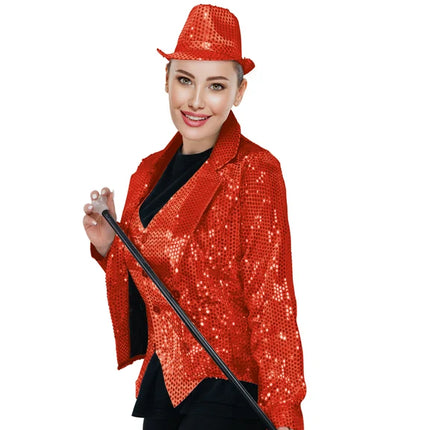 Czerwona kurtka z cekinami, rozmiar L