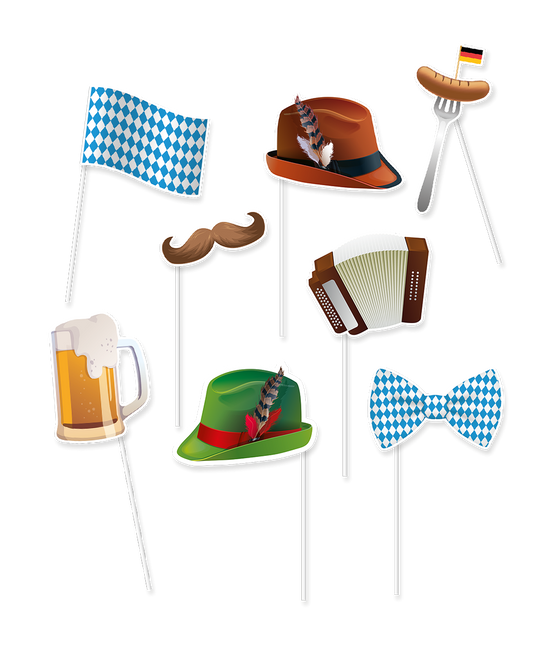 Rekwizyty do fotobudki Oktoberfest 8 szt