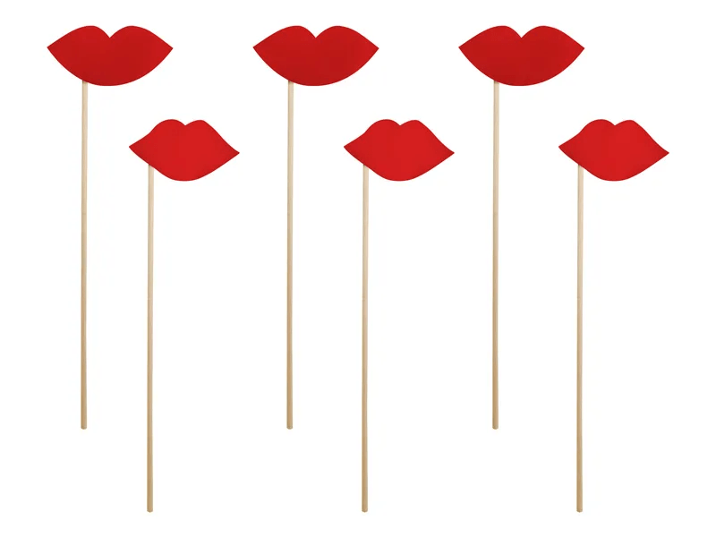 Photobooth Lippen Rood 6st van Partydeco koop je bij Partywinkel