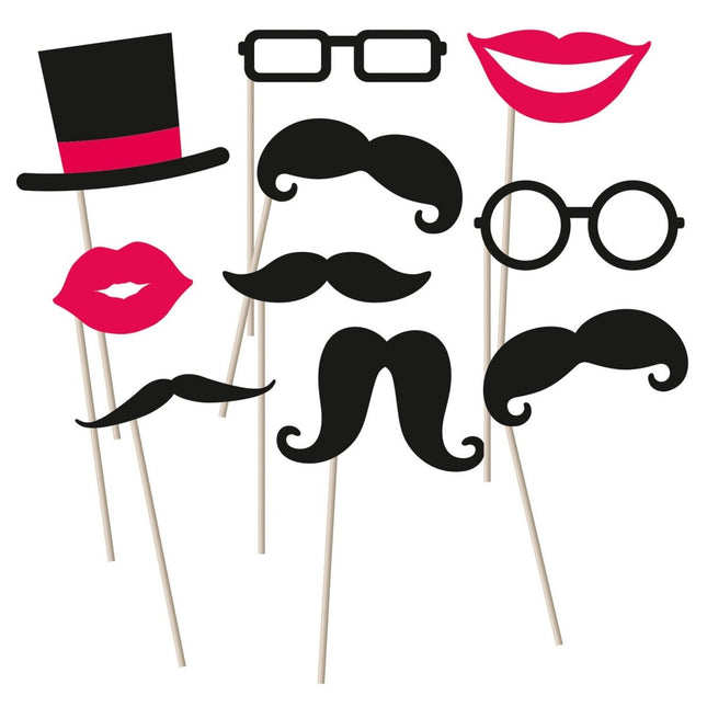 Photobooth Moustache Set 10 delig van Riethmueller koop je bij Partywinkel