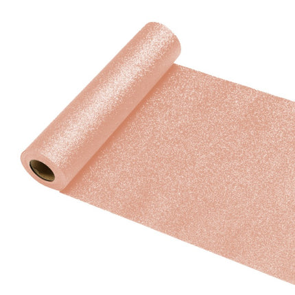 Różowo-złoty brokatowy bieżnik na stół 30 cm 5 m