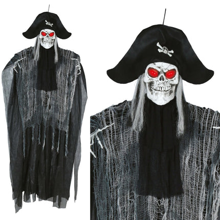 Piraat Skelet Met Licht, Geluid En Beweging 1,85m van Fiestas Guirca koop je bij Partywinkel