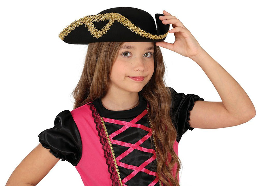 Piraathoed Zwart Goud Kind - Partywinkel - 8434077136096