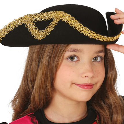 Piraathoed Zwart Goud Kind van Fiestas Guirca koop je bij Partywinkel
