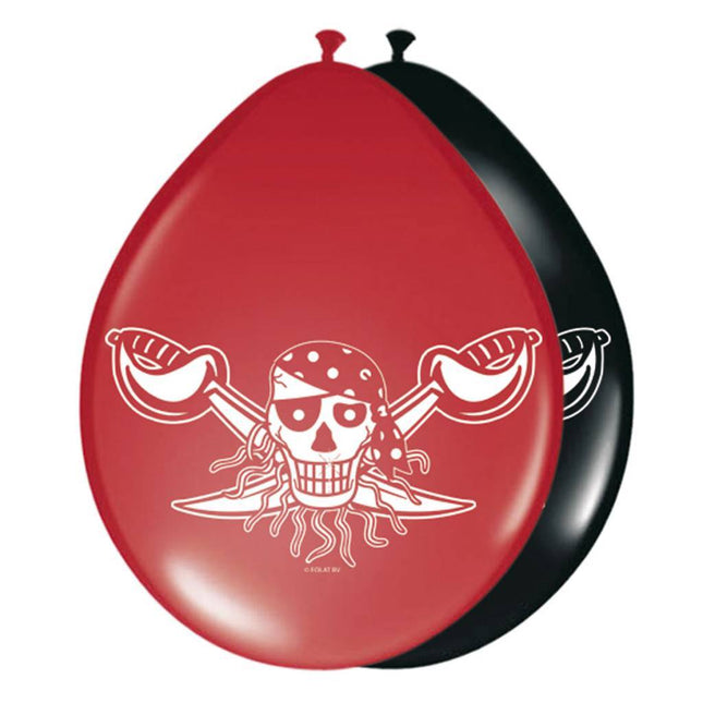 Piraten Ballonnen 30cm 8st - Partywinkel - 8714572076470
