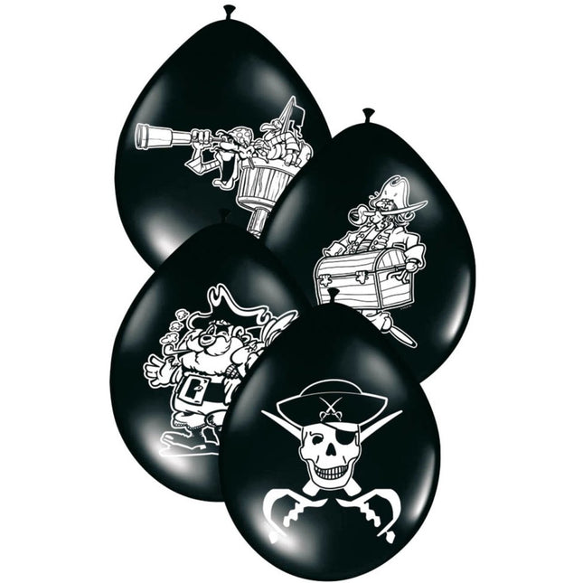 Piraten Ballonnen Versiering 30cm 8st - Partywinkel - 8714572082372