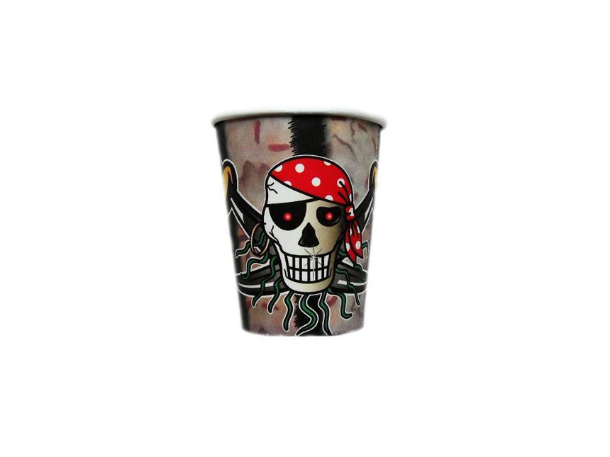 Piraten Bekers 250ml 8st - Partywinkel - 8714572076418