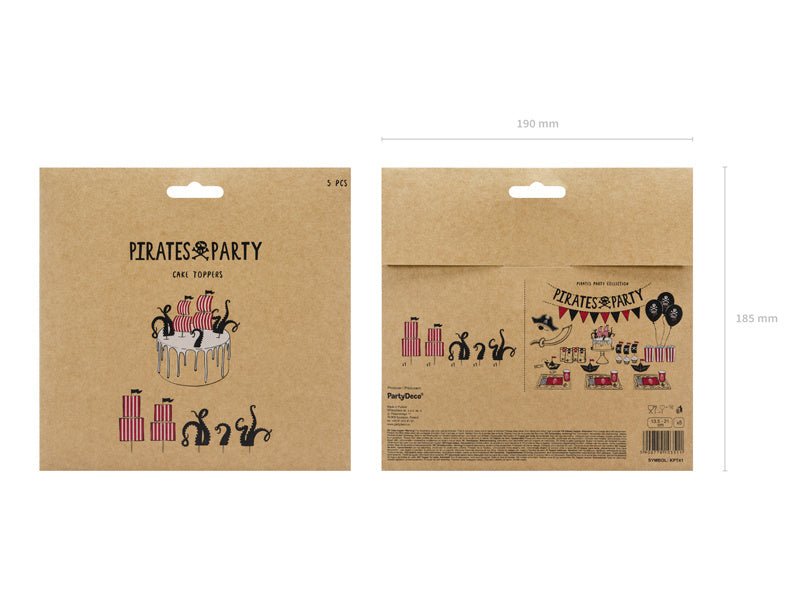 Piraten Caketopper 21cm 5st van Partydeco koop je bij Partywinkel