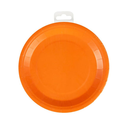 Talerze pomarańczowe okrągłe 23cm 8szt