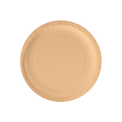 Pomarańczowe talerze pastelowe 23cm 8szt