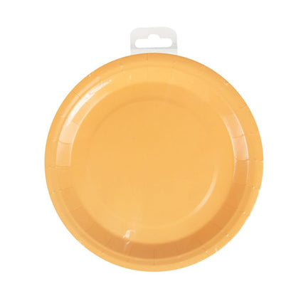Pomarańczowe talerze pastelowe 23cm 8szt