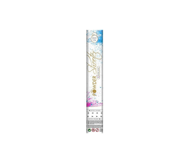 Poeder Kanon Gender Reveal Blauw 30cm van Haza Witbaard koop je bij Partywinkel