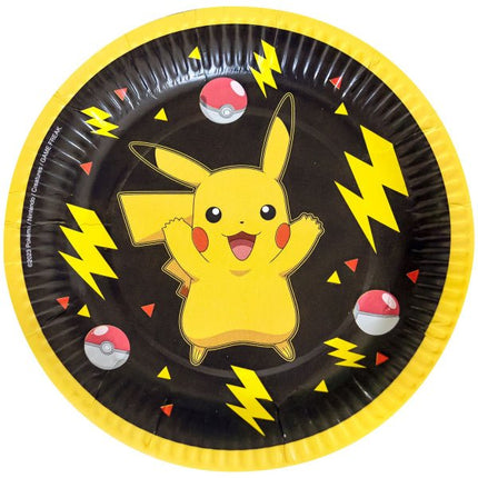 Pokemon Borden Zwart Geel 18cm 8st van Riethmueller koop je bij Partywinkel